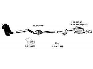 EBERSPÄCHER 212293 išmetimo sistema 
 Išmetimo sistema -> Išmetimo sistema, visa