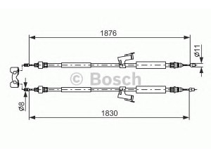 BOSCH 1 987 477 202 trosas, stovėjimo stabdys 
 Stabdžių sistema -> Valdymo svirtys/trosai