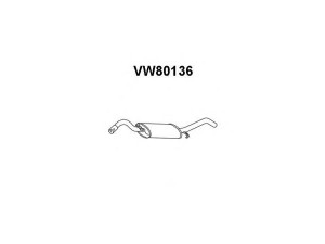 VENEPORTE VW80136 galinis duslintuvas 
 Išmetimo sistema -> Duslintuvas
165253609AE, 165253609BK