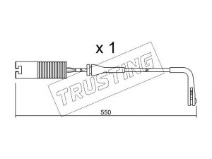 TRUSTING SU.092 įspėjimo kontaktas, stabdžių trinkelių susidėvėjimas 
 Stabdžių sistema -> Susidėvėjimo indikatorius, stabdžių trinkelės
34 35 1 163 066