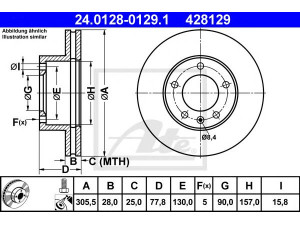 ATE 24.0128-0129.1 stabdžių diskas 
 Dviratė transporto priemonės -> Stabdžių sistema -> Stabdžių diskai / priedai
40206-00QAD, 44 03 038, 9111038