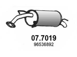 ASSO 07.7019 galinis duslintuvas 
 Išmetimo sistema -> Duslintuvas
96536891, 96536892