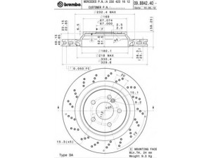 BREMBO 09.B842.41 stabdžių diskas 
 Dviratė transporto priemonės -> Stabdžių sistema -> Stabdžių diskai / priedai
2304230912, 2304231612
