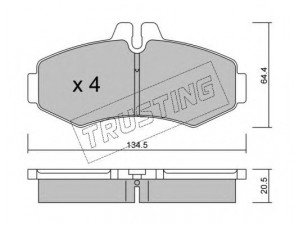 TRUSTING 589.0 stabdžių trinkelių rinkinys, diskinis stabdys 
 Techninės priežiūros dalys -> Papildomas remontas
000 421 41 10, 003 420 01 20, 638 421 001 0