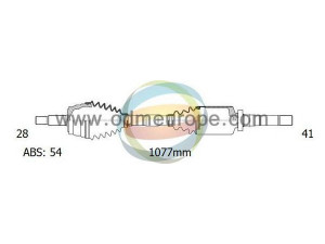 ODM-MULTIPARTS 18-162091 kardaninis velenas 
 Ratų pavara -> Kardaninis velenas
1463108080, 32735T, 3273R0, 3273R1