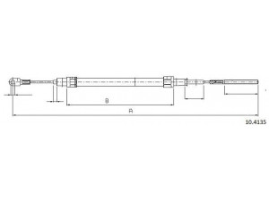 CABOR 10.4135 trosas, stovėjimo stabdys 
 Stabdžių sistema -> Valdymo svirtys/trosai
34411160874