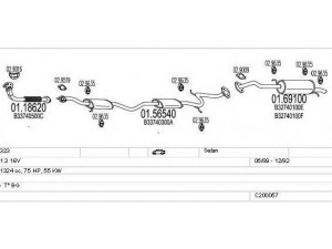 MTS C200057000097 išmetimo sistema 
 Išmetimo sistema -> Išmetimo sistema, visa
