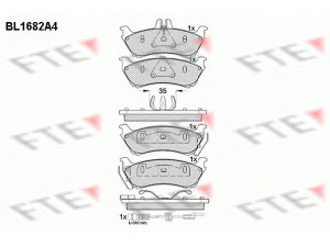 FTE BL1682A4 stabdžių trinkelių rinkinys, diskinis stabdys 
 Techninės priežiūros dalys -> Papildomas remontas
163 420 05 20