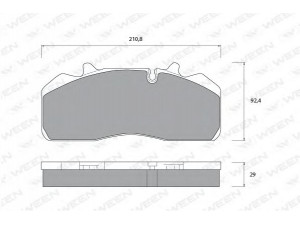 WEEN 151-1072 stabdžių trinkelių rinkinys, diskinis stabdys 
 Techninės priežiūros dalys -> Papildomas remontas
1628064, 12182192, 12182492, 12999737