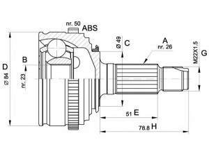 OPEN PARTS CVJ5467.10 jungčių komplektas, kardaninis velenas 
 Ratų pavara -> Sujungimai/komplektas
44306SK3E23, GCV1068