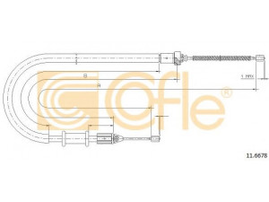 COFLE 11.6678 trosas, stovėjimo stabdys 
 Stabdžių sistema -> Valdymo svirtys/trosai
3653000QAF, 3653100QAF, 7700311701