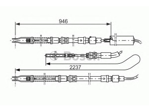 BOSCH 1 987 477 504 trosas, stovėjimo stabdys 
 Stabdžių sistema -> Valdymo svirtys/trosai
