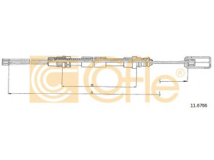 COFLE 11.6766 trosas, stovėjimo stabdys 
 Stabdžių sistema -> Valdymo svirtys/trosai
6025105918