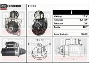 DELCO REMY DRS3360 starteris 
 Elektros įranga -> Starterio sistema -> Starteris
5021195, 5023595, 61 578 76, 67GB-11000-CA