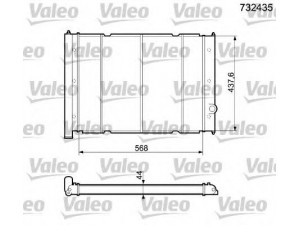 VALEO 732435 radiatorius, variklio aušinimas 
 Aušinimo sistema -> Radiatorius/alyvos aušintuvas -> Radiatorius/dalys
068121253E, 2109162, 8MK376713631