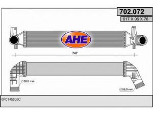 AHE 702.072 tarpinis suslėgto oro aušintuvas, kompresorius 
 Variklis -> Oro tiekimas -> Įkrovos agregatas (turbo/superįkrova) -> Tarpinis suslėgto oro aušintuvas
6R0145805C