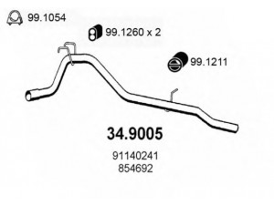 ASSO 34.9005 išleidimo kolektorius 
 Išmetimo sistema -> Išmetimo vamzdžiai
854577, 854692, 854695, 91140241