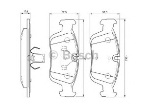 BOSCH 0 986 424 483 stabdžių trinkelių rinkinys, diskinis stabdys
34 11 1 160 357, 34 11 1 160 532