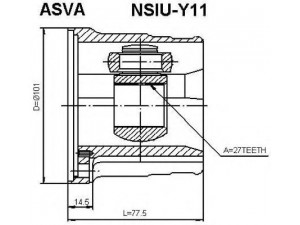 ASVA NSIU-Y11 jungčių komplektas, kardaninis velenas 
 Ratų pavara -> Sujungimai/komplektas
39711-64E00