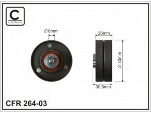 CAFFARO 264-03 kreipiantysis skriemulys, V formos rumbuotas diržas 
 Diržinė pavara -> V formos rumbuotas diržas/komplektas -> Laisvasis/kreipiamasis skriemulys
L327-15-940A, LFH1-15-940, LFH1-15-940A