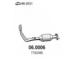 ASSO 06.0006 katalizatoriaus keitiklis 
 Išmetimo sistema -> Katalizatoriaus keitiklis
7793385