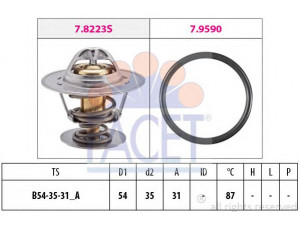 FACET 7.8432 termostatas, aušinimo skystis 
 Aušinimo sistema -> Termostatas/tarpiklis -> Thermostat