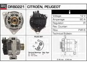 DELCO REMY DRB0221 kintamosios srovės generatorius 
 Elektros įranga -> Kint. sr. generatorius/dalys -> Kintamosios srovės generatorius
A2TA1991, A2TA1991D, 5705S3, 5705W6