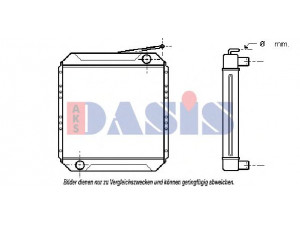 AKS DASIS 130800T radiatorius, variklio aušinimas 
 Aušinimo sistema -> Radiatorius/alyvos aušintuvas -> Radiatorius/dalys
0005012801, 0005014901, 0005015101