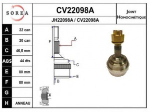 EAI CV22098AK jungčių komplektas, kardaninis velenas 
 Ratų pavara -> Sujungimai/komplektas