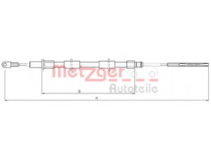 METZGER 10.4155 trosas, stovėjimo stabdys 
 Stabdžių sistema -> Valdymo svirtys/trosai
3440 1 166 054, 34401166055, 3441 1 163 084