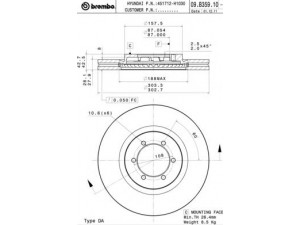 BREMBO 09.B359.10 stabdžių diskas 
 Dviratė transporto priemonės -> Stabdžių sistema -> Stabdžių diskai / priedai
51712H1030