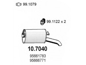 ASSO 10.7040 galinis duslintuvas 
 Išmetimo sistema -> Duslintuvas
95661783, 95666771