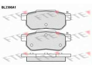 FTE BL2390A1 stabdžių trinkelių rinkinys, diskinis stabdys 
 Techninės priežiūros dalys -> Papildomas remontas
43022-SH3-N30, BP1748