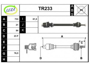 SERA TR233 kardaninis velenas 
 Ratų pavara -> Kardaninis velenas
7700102139, 7700109836, 7700741081