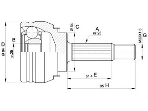 OPEN PARTS CVJ5372.10 jungčių komplektas, kardaninis velenas 
 Ratų pavara -> Sujungimai/komplektas
30871328