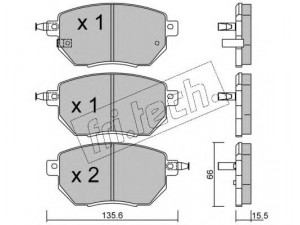 fri.tech. 757.0 stabdžių trinkelių rinkinys, diskinis stabdys 
 Techninės priežiūros dalys -> Papildomas remontas
41060-CA090, 41060-CA092, 41060-CA093