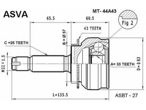 ASVA MT-44A43 jungčių komplektas, kardaninis velenas 
 Ratų pavara -> Sujungimai/komplektas
MN147042, MN156463, MN156464, MN156487