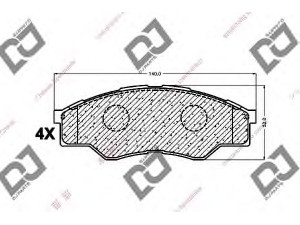 DJ PARTS BP1308 stabdžių trinkelių rinkinys, diskinis stabdys 
 Techninės priežiūros dalys -> Papildomas remontas
04465-0K110, 04465-0K160, 044650K110