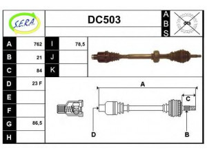 SERA DC503 kardaninis velenas 
 Ratų pavara -> Kardaninis velenas
6001548103, 8200698526