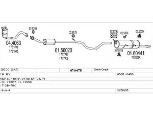MTS C260235006134 išmetimo sistema 
 Išmetimo sistema -> Išmetimo sistema, visa