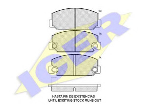 ICER 180195 stabdžių trinkelių rinkinys, diskinis stabdys 
 Techninės priežiūros dalys -> Papildomas remontas
04491-20062