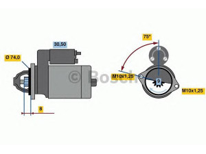 BOSCH 0 986 018 741 starteris 
 Elektros įranga -> Starterio sistema -> Starteris
28100 11080