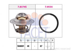 FACET 7.8374 termostatas, aušinimo skystis 
 Aušinimo sistema -> Termostatas/tarpiklis -> Thermostat