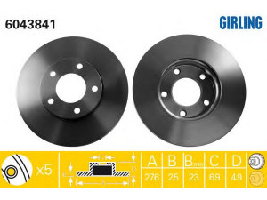 GIRLING 6043841 stabdžių diskas 
 Stabdžių sistema -> Diskinis stabdys -> Stabdžių diskas
BP4Y3325XA, BP4Y3325XB, BP4Y3325XC