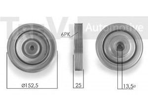 TREVI AUTOMOTIVE PC1191 skriemulys, alkūninis velenas 
 Diržinė pavara -> Dirželio skriemulys
0515R5, 515R5, 0515R5, 515R5
