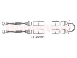 BENDIX 432044B trosas, stovėjimo stabdys 
 Stabdžių sistema -> Valdymo svirtys/trosai
SE022167320A