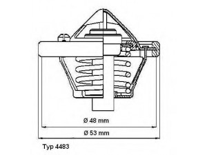 WAHLER 4483.82D termostatas, aušinimo skystis 
 Aušinimo sistema -> Termostatas/tarpiklis -> Thermostat
1 306 004, 1 712 228, 4M5G 8575 ZA