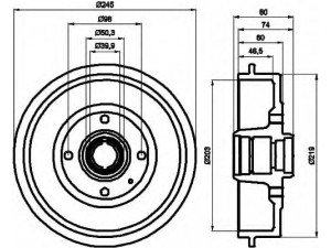 HELLA 8DT 355 301-411 stabdžių būgnas 
 Stabdžių sistema -> Būgninis stabdys -> Stabdžių būgnas
60501549, 96609787, 966097878, 96609788