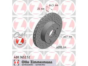 ZIMMERMANN 400.3652.52 stabdžių diskas 
 Dviratė transporto priemonės -> Stabdžių sistema -> Stabdžių diskai / priedai
000 421 1912, 000 421 1912 07, 204 421 0012
