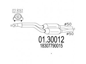 MTS 01.30012 priekinis duslintuvas 
 Išmetimo sistema -> Duslintuvas
18307790015